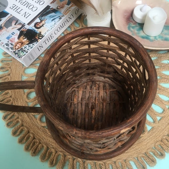 *Vintage* Boho Wicker Teacup Planter Cottagecore - Picture 4 of 9